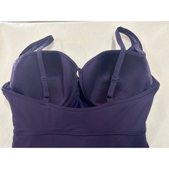 Contours By Coco Reef Womens 14/38D Purple One-Piece Swimsuit - Picture 9 of 10